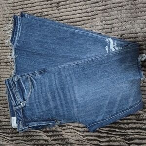 Risen Distressed Flare Blue Jeans